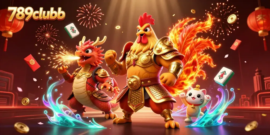 Experience the gaming excitement at 789clubb with golden samurai warriors and festive elements.