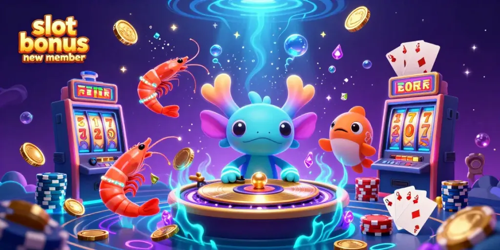 Experience the excitement of slot bonus new member with vibrant characters and rich casino elements.