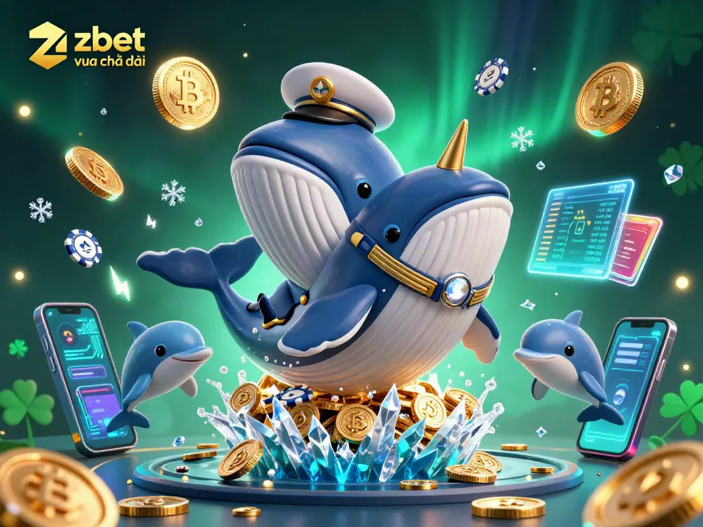 Engage with zbet vua nhà cái in a vibrant 3D casino scene filled with coins and playful characters.