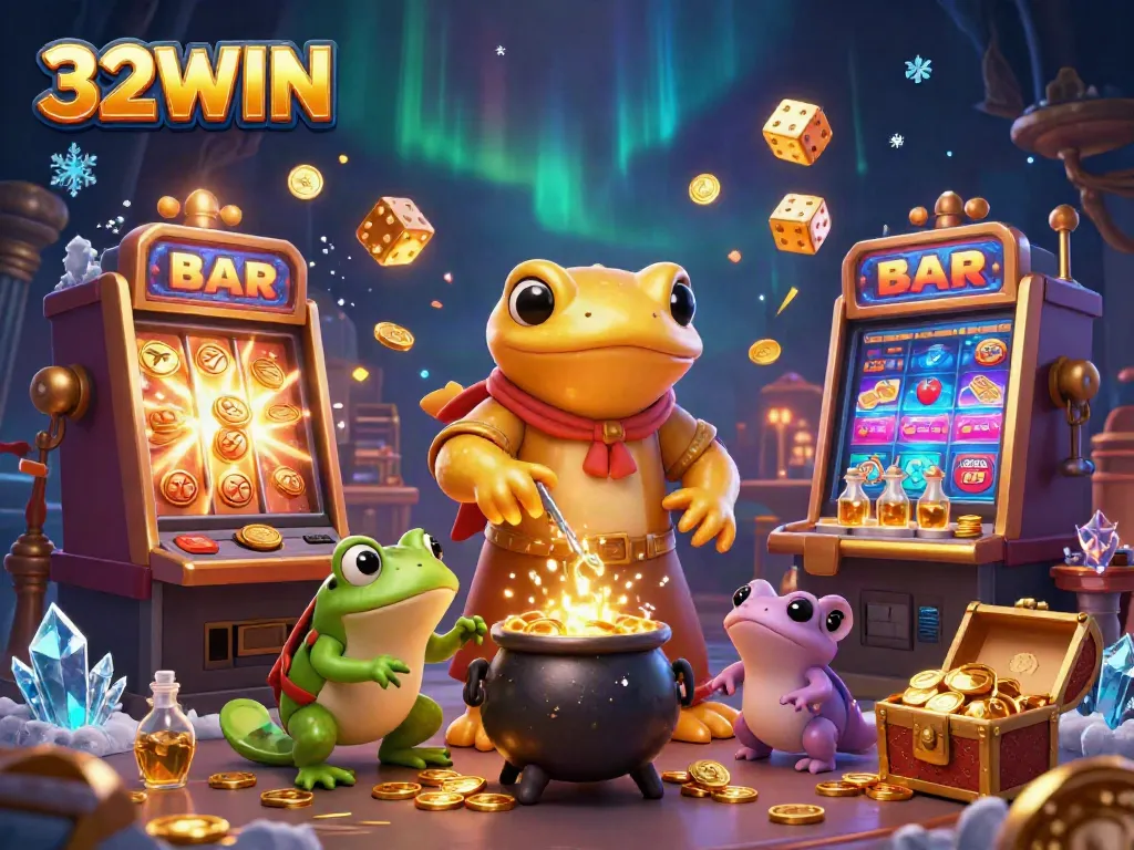 Experience vibrant slot winnings at 32WIN with golden themes and dynamic casino elements.