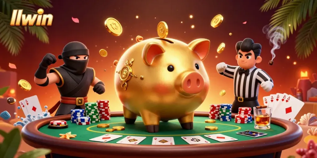 Experience the thrilling llwin casino scene with dynamic characters, poker elements, and an energetic ambiance.