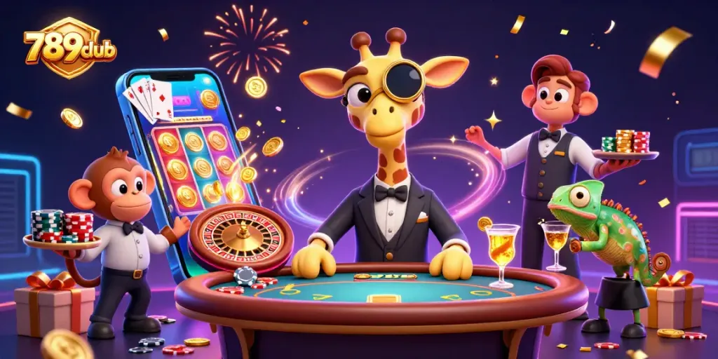 Experience thrilling gameplay at 789club with vibrant slot animations and a lively casino atmosphere.