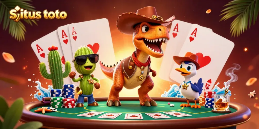 Menangkan permainan di situs toto dengan karakter kartun lucu dan elemen kasino yang menarik