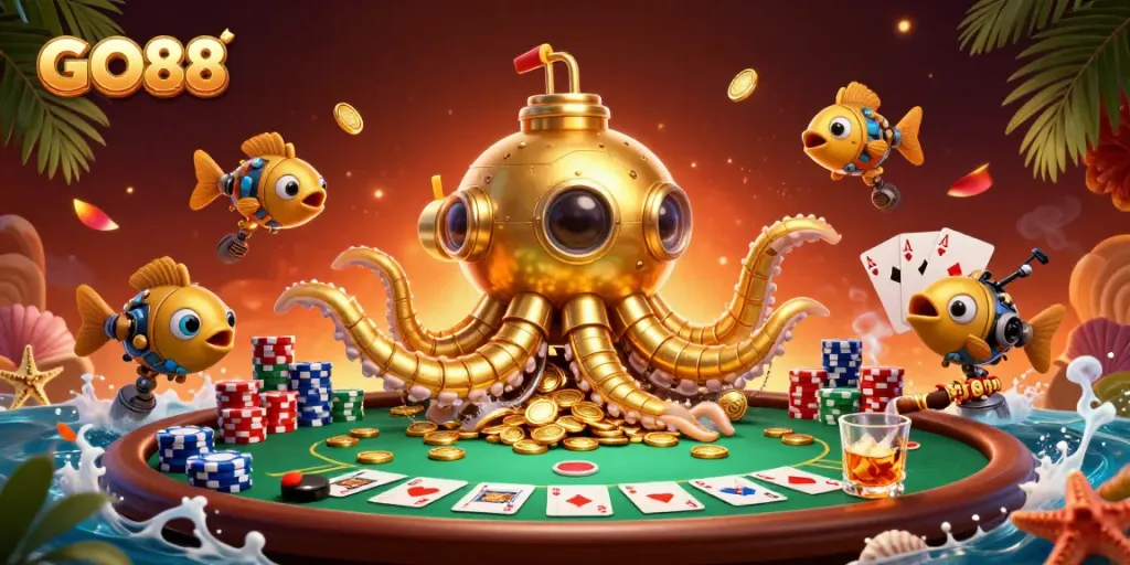 Experience dynamic gameplay at GO88 with vibrant poker scenes and immersive gaming atmosphere.