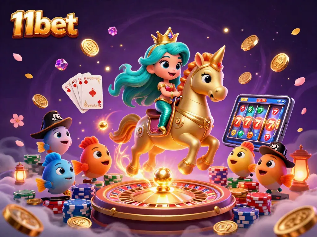 Experience exciting wins with 11bet's casino gaming, featuring vibrant characters and dynamic slots.