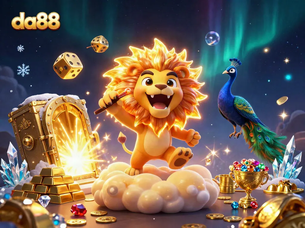 Join da88 for a thrilling adventure as powerful characters celebrate winnings in a vibrant casino world.