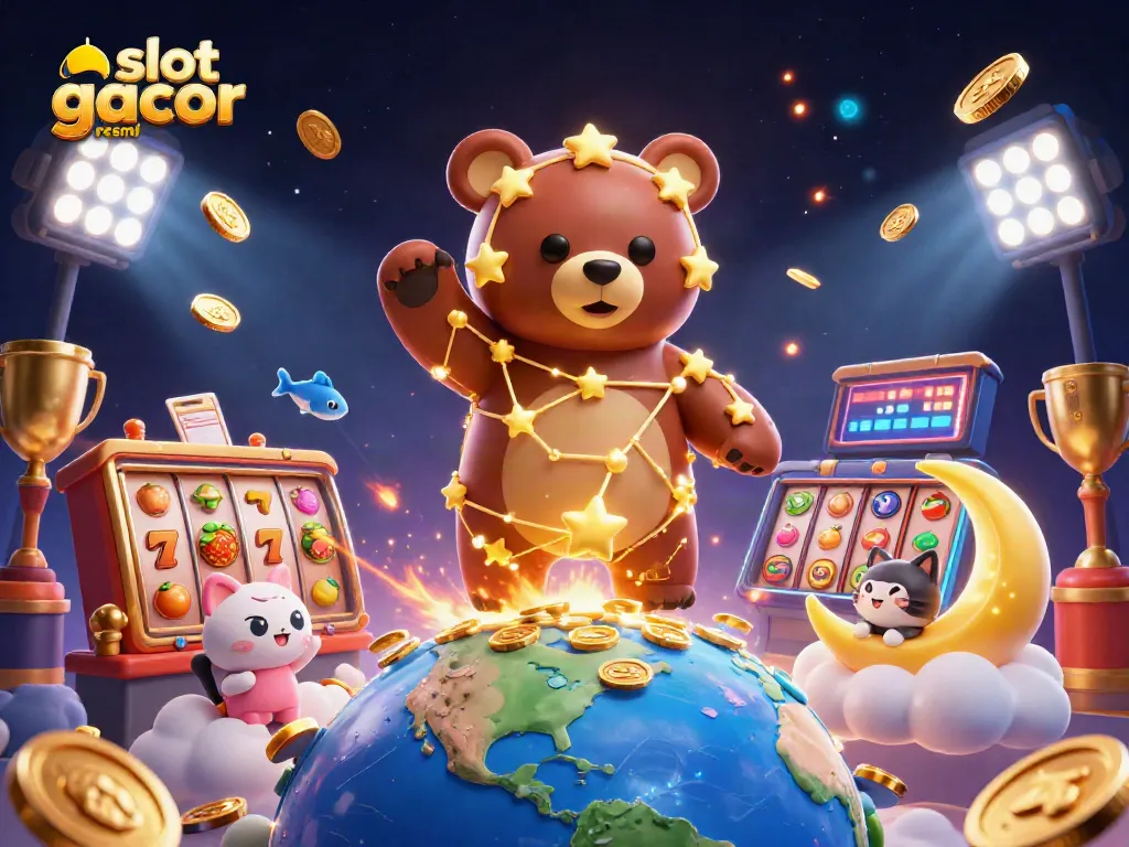 Spin for massive wins at slot gacor resmi with the vibrant bear and lucky symbols.