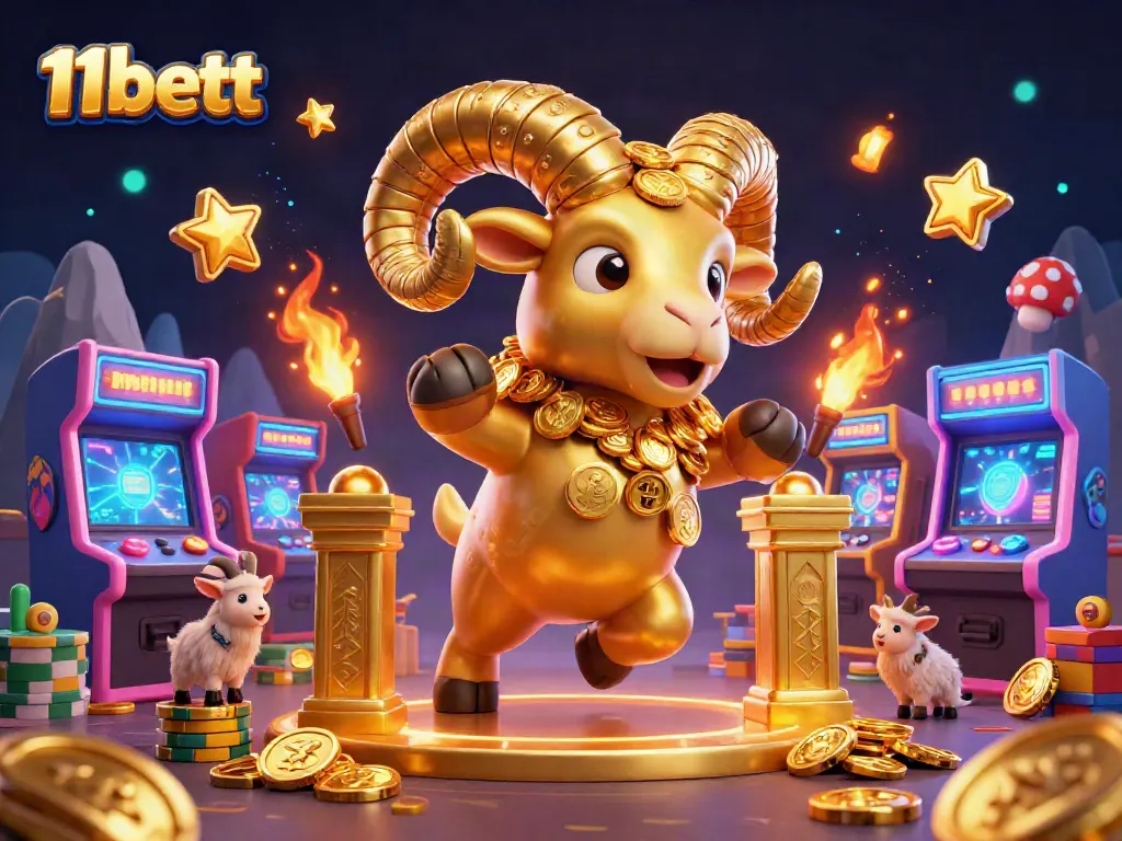 Experience thrilling gameplay with 11bett's colorful casino world featuring vibrant machines and golden elements.