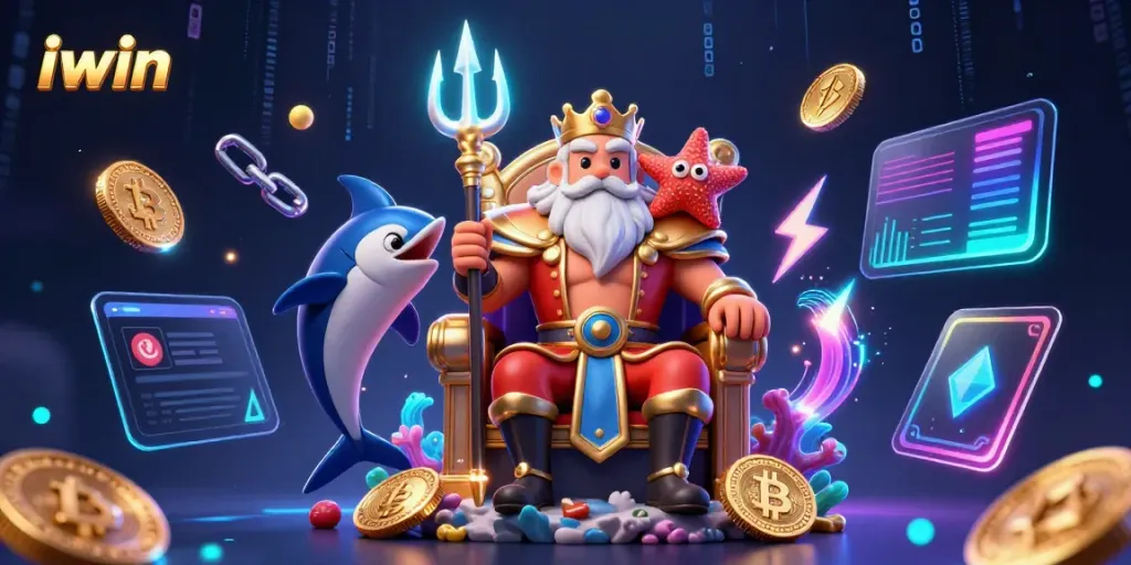 Engage with the thrilling world of iwin as 3D Neptune oversees vibrant crypto game action.