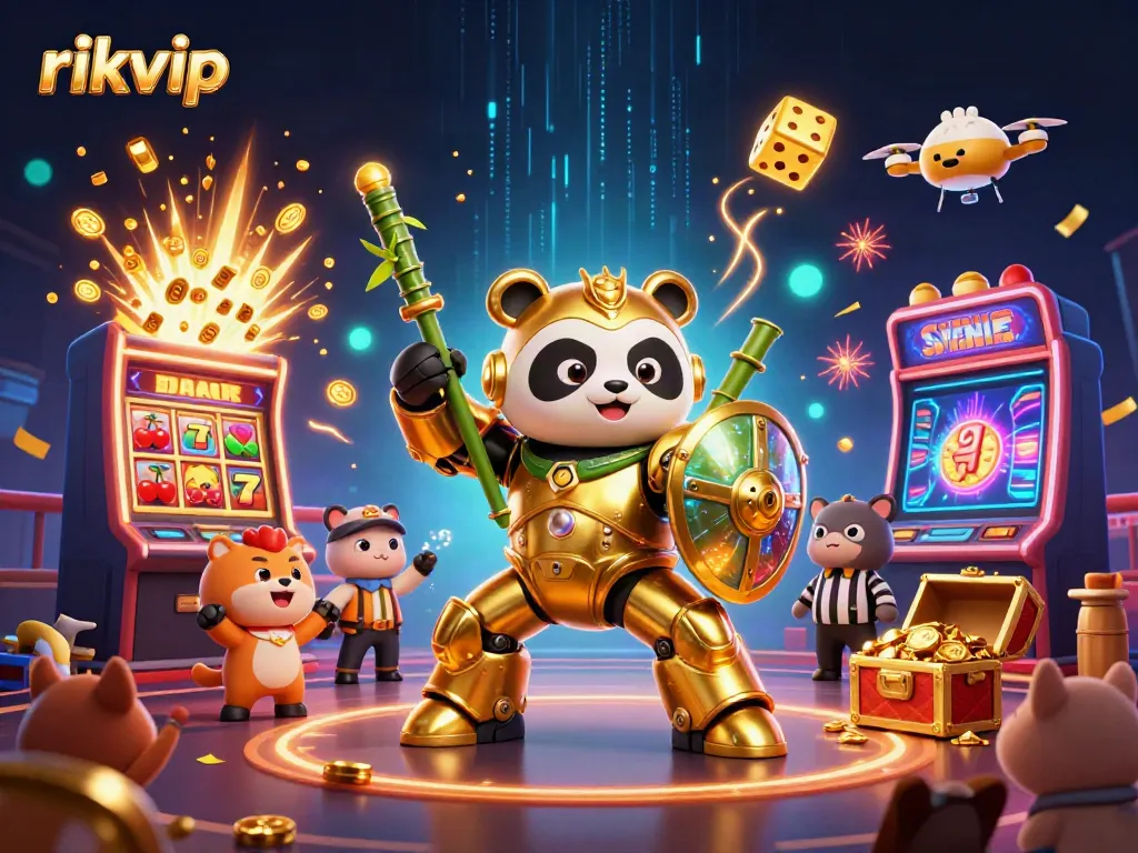 Experience exciting gameplay at RIKVIP with vibrant characters and a jackpot explosion.