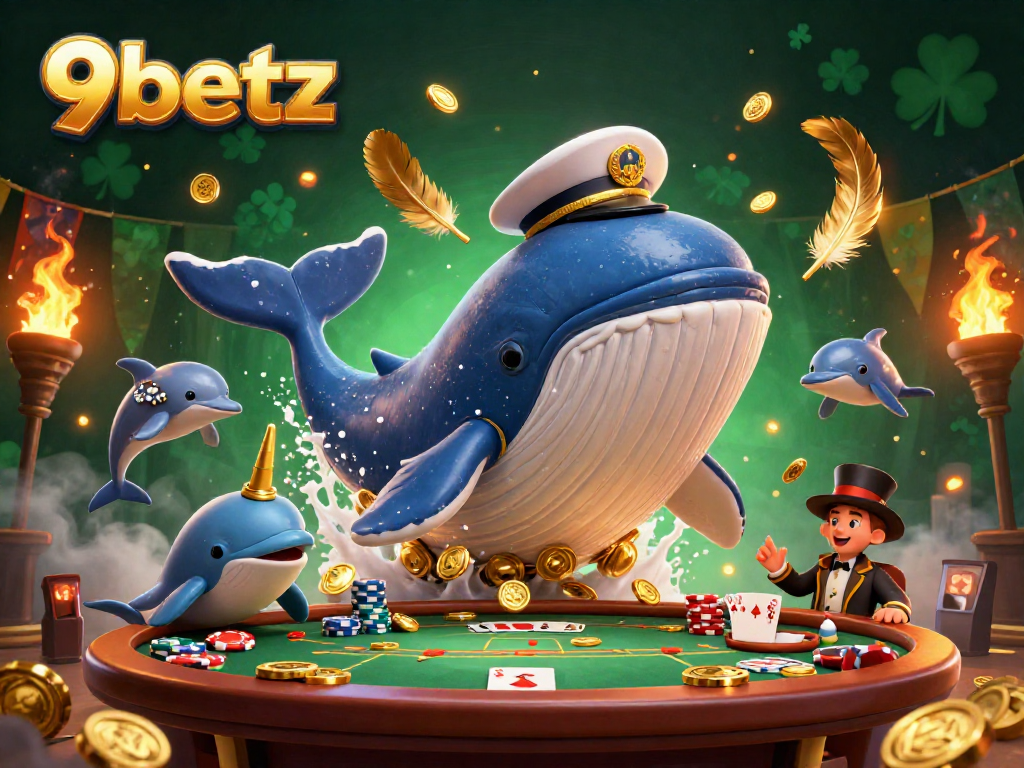 Engage with thrilling poker action featuring 9betz in a vibrant casino scene.