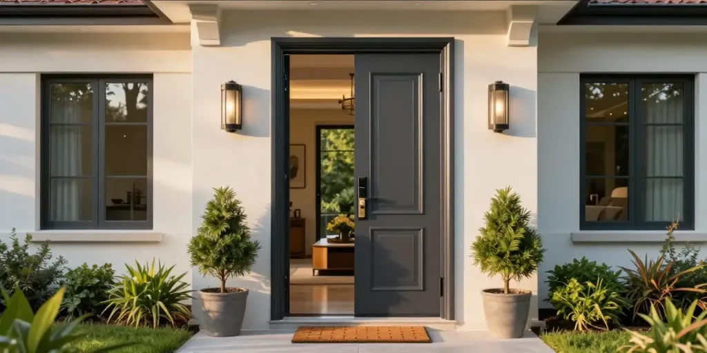 Custom uPVC door enhancing home entrance with inviting ambiance.